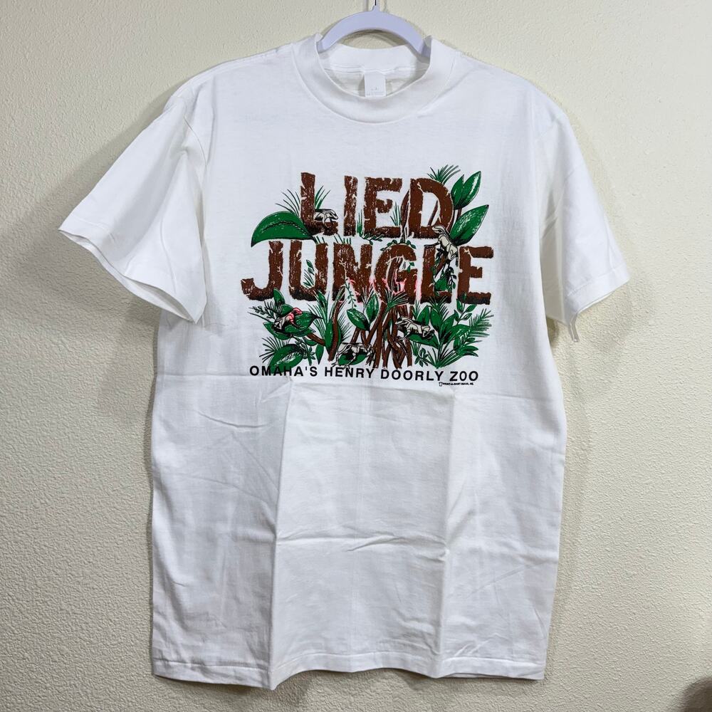 Vintage 80s 90s Lied Jungle Frogs Omaha Henry Doorly Zoo T-Shirt Single Stitch L